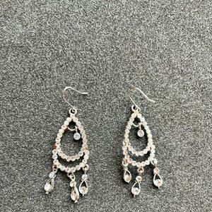 Crystal rhinestone chandelier earrings NWT